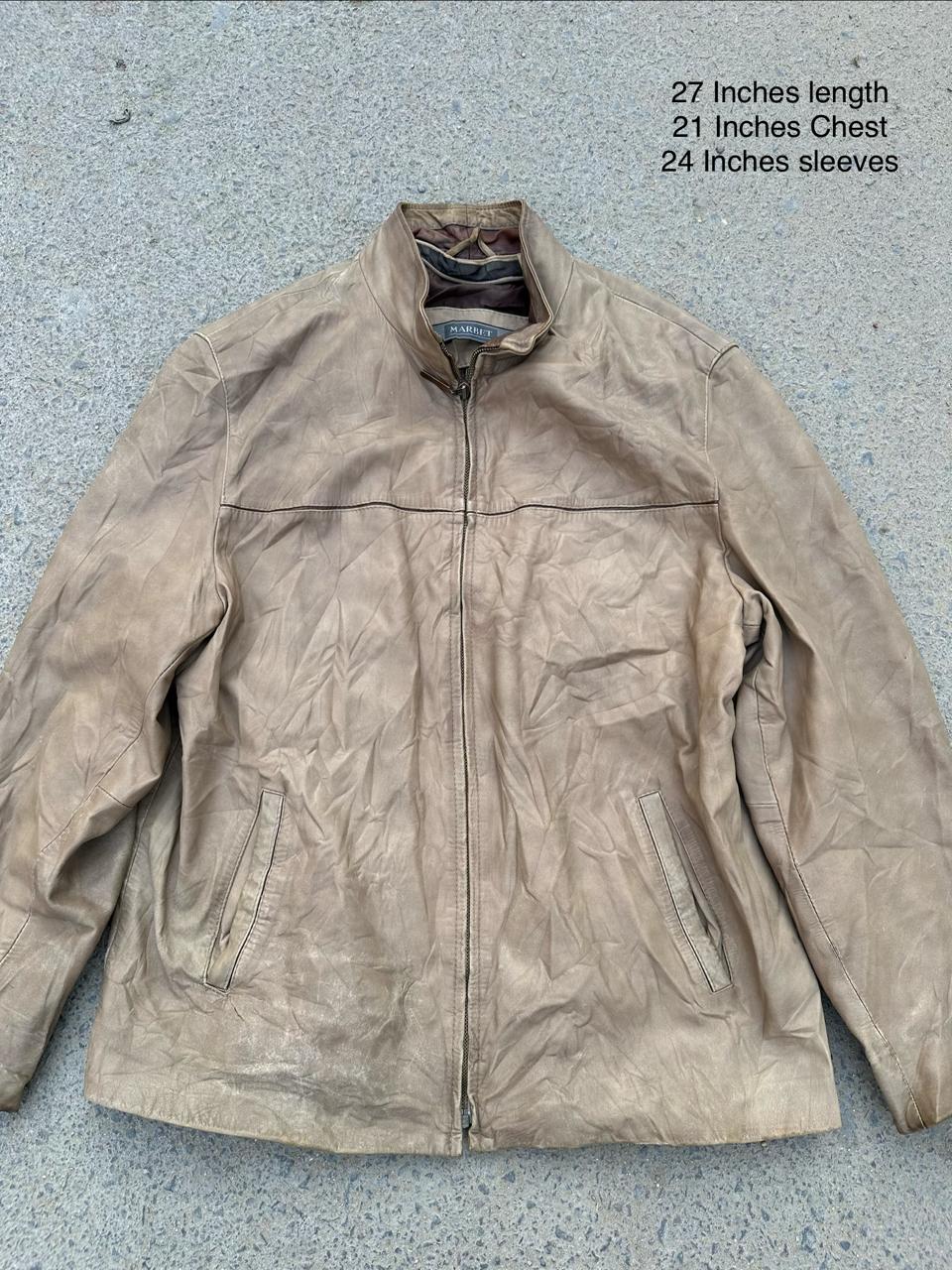 Marbet Sand Beige Leather Jacket