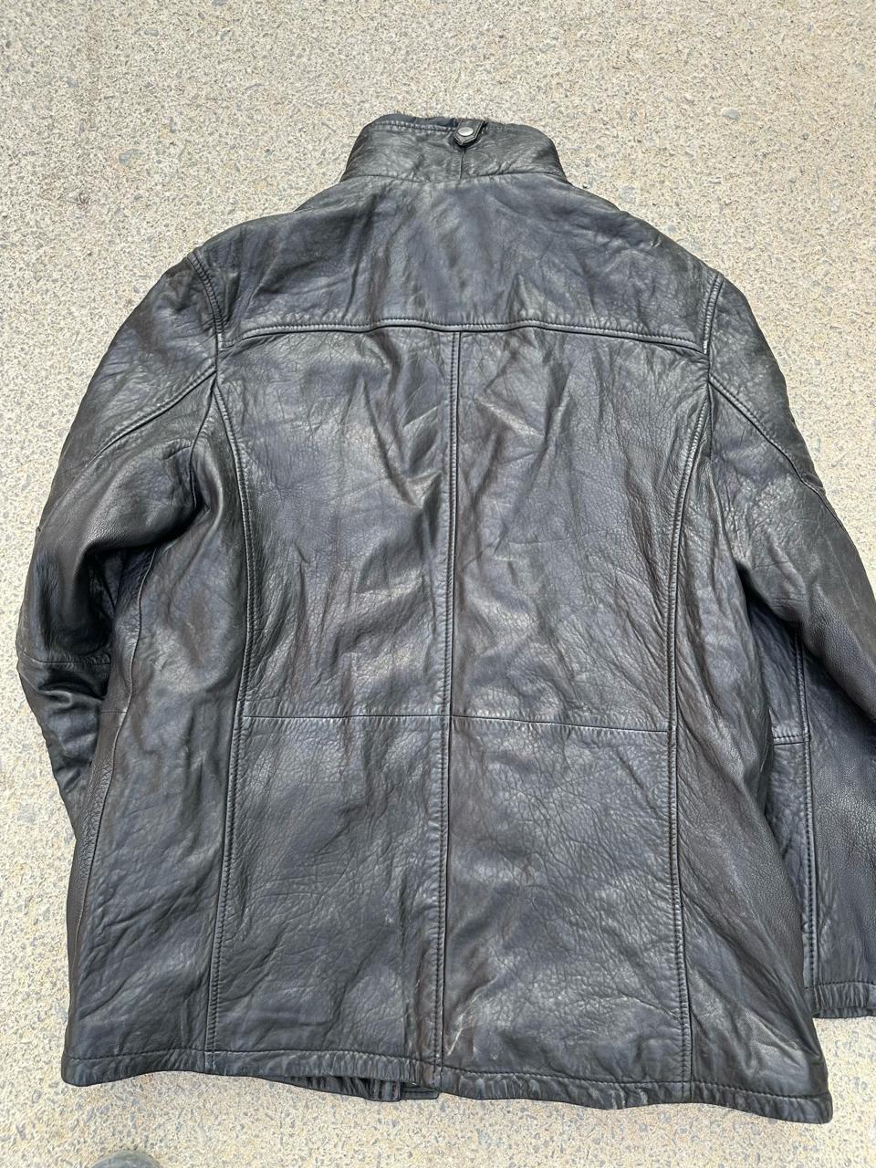 Massimo Boni Black Leather Utility Field Jacket