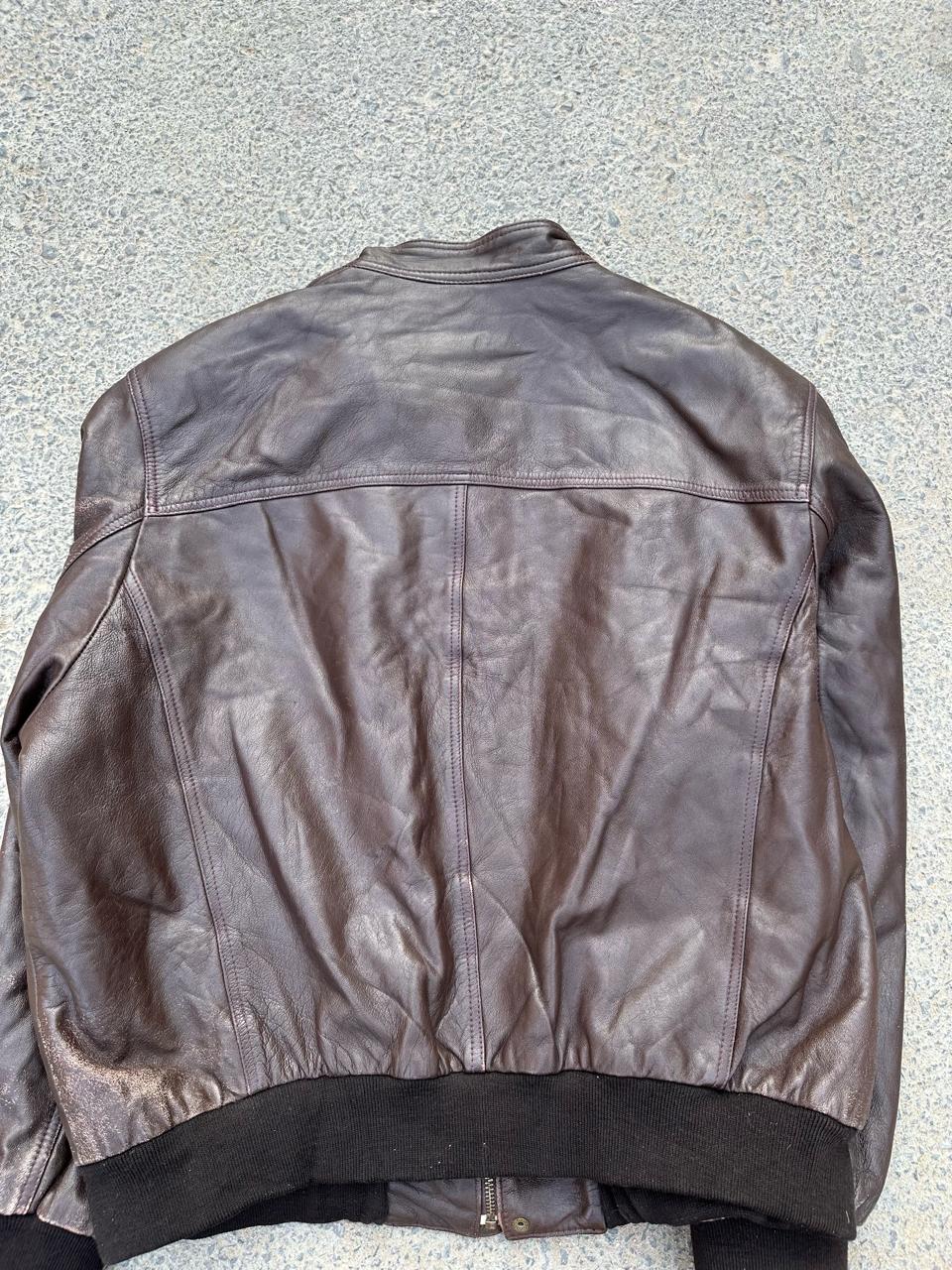 Filippidis Chocolate Brown Leather Bomber Jacket