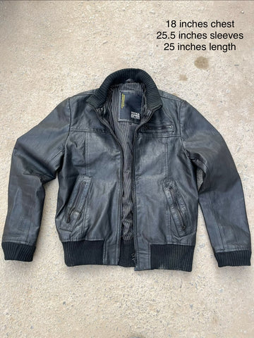 Jack & Jones Cabana Black Leather Jacket