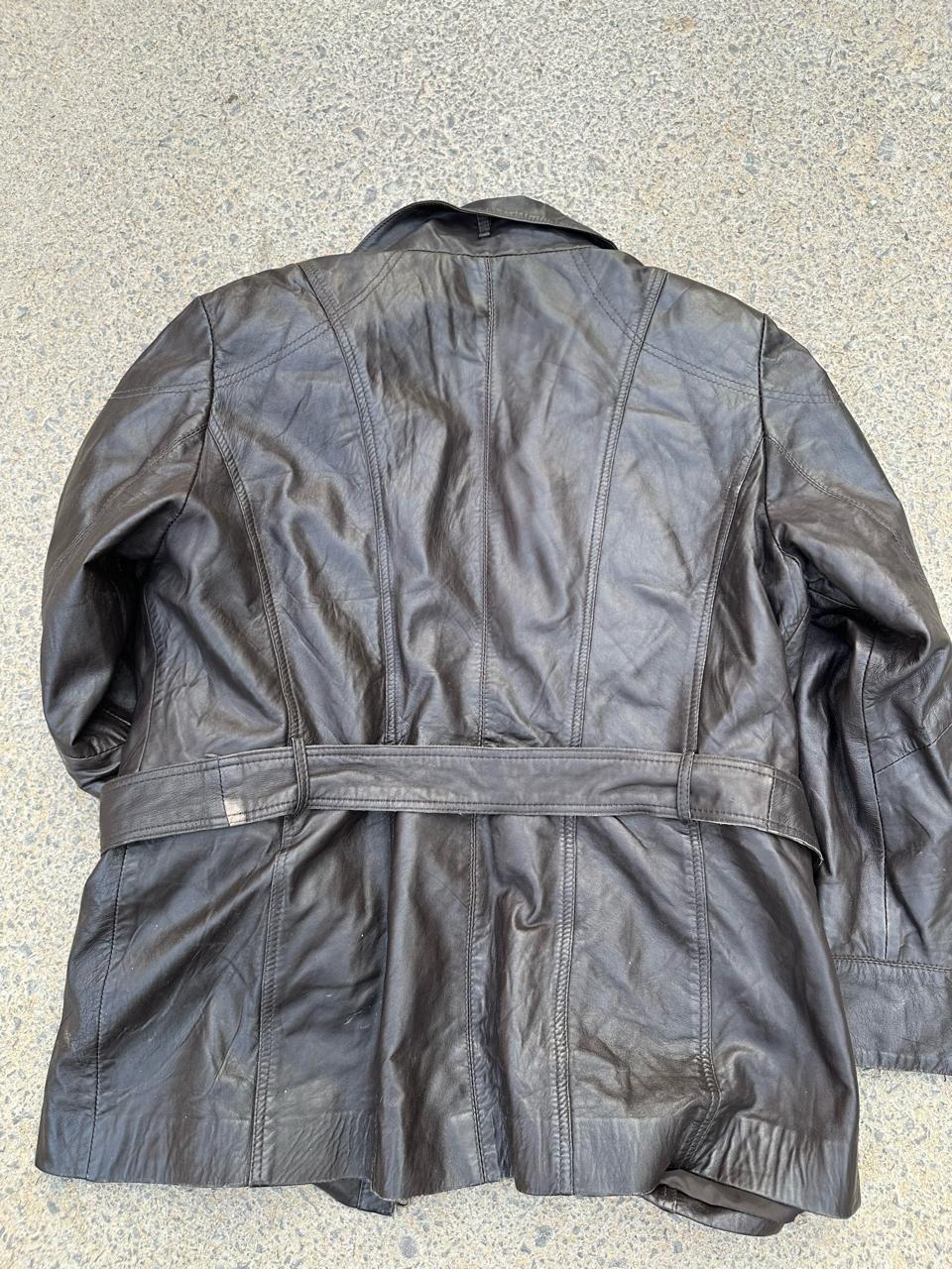 Espresso Brown Leather Safari Coat