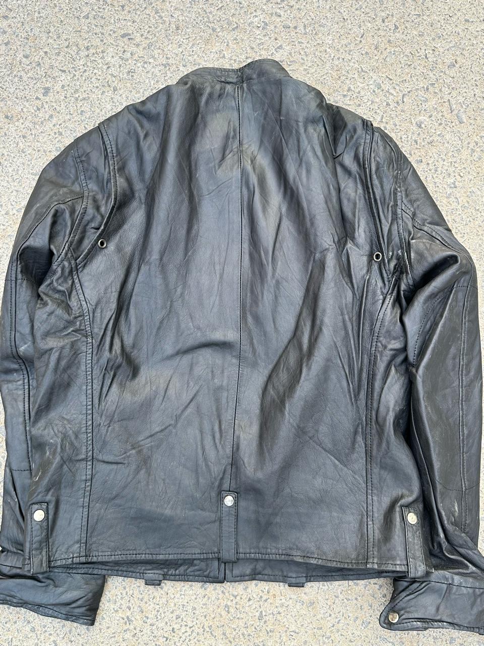 Ricano Black Leather Cafe Racer Jacket