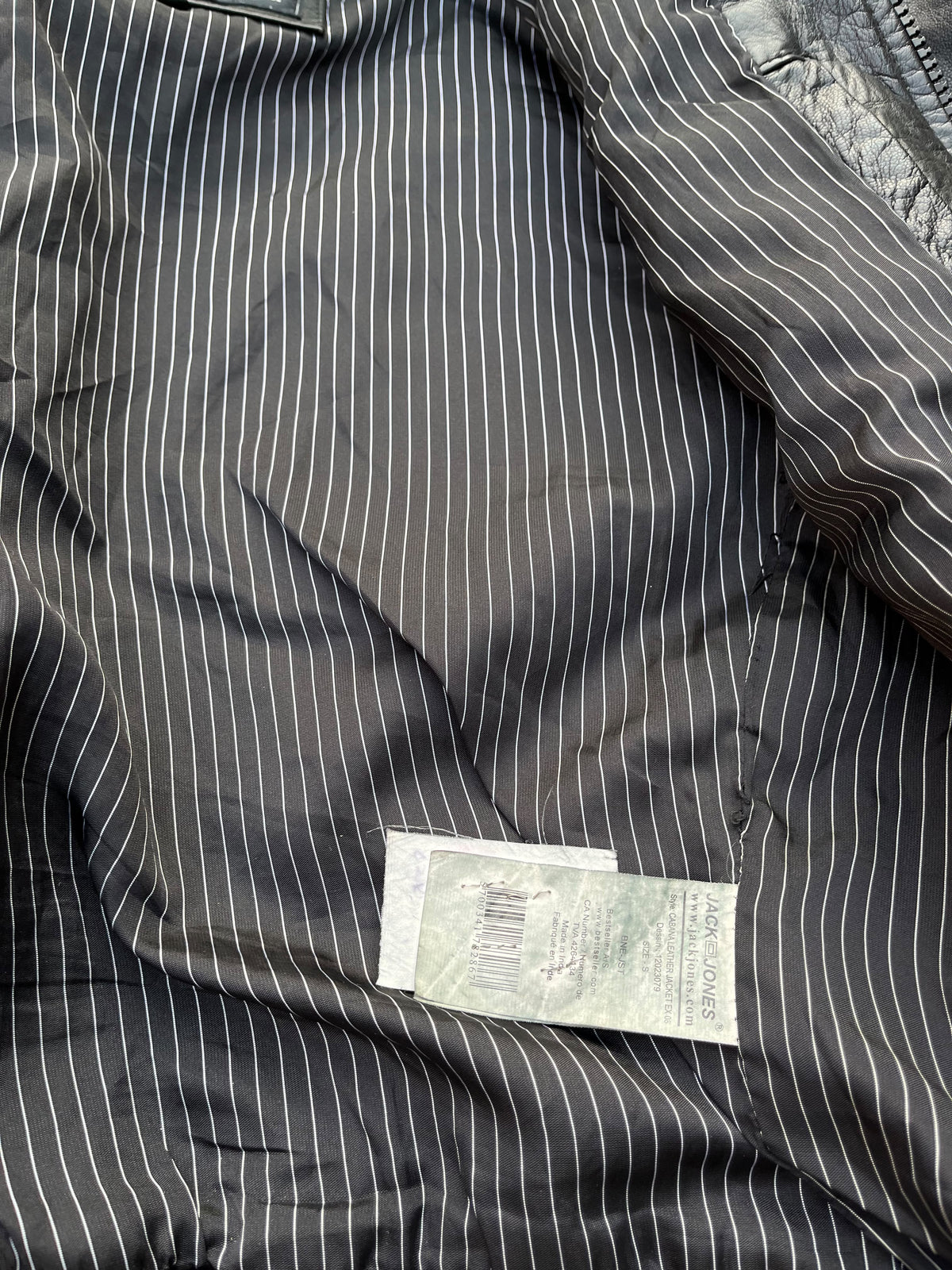 Jack & Jones Cabana Black Leather Jacket